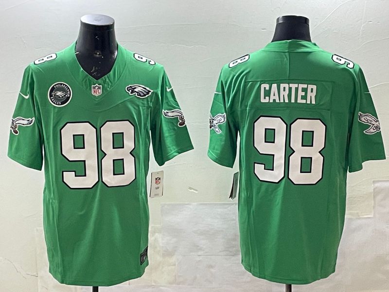 Men Philadelphia Eagles #98 Carter Green three generations 2025 Nike Vapor Limited NFL Jersey style 5->youth mlb jersey->Youth Jersey